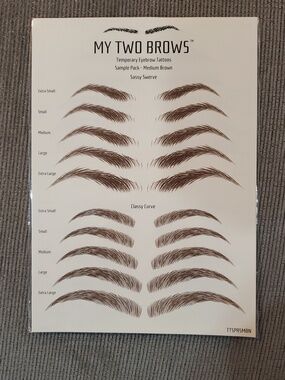 Temporary Eyebrow Tattoos My Two Brows Medium Brown Sassy Swerve Classy Curve